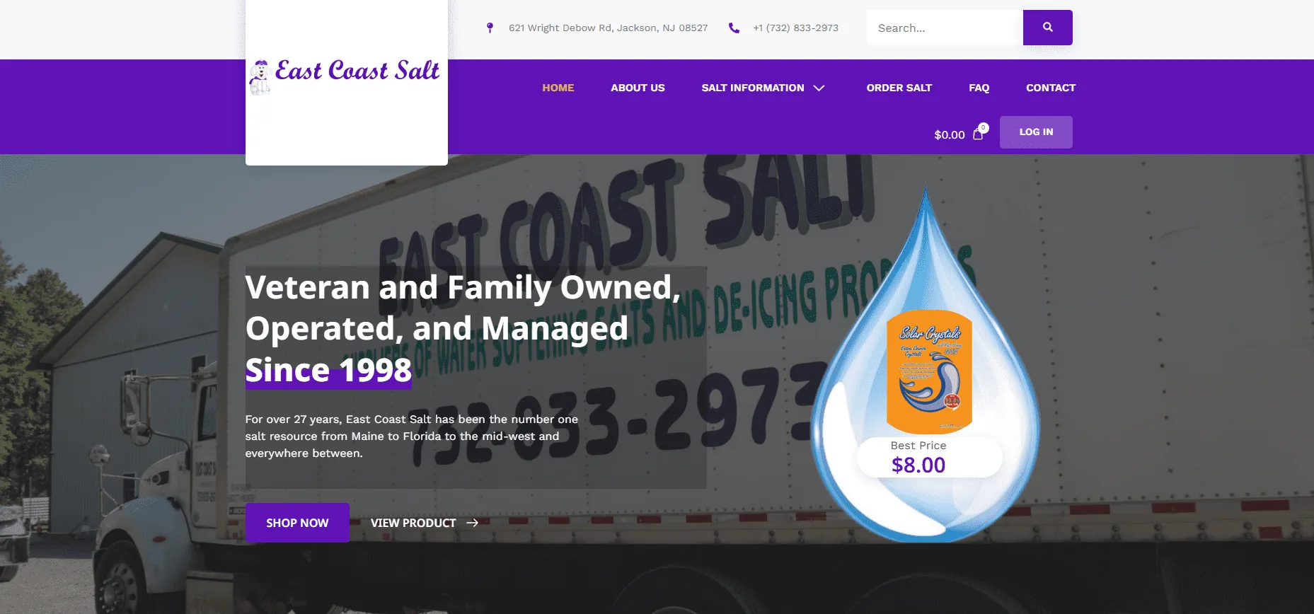 Screenshot of East Coast Salt - E-Commerce & Logistics project by Ramedia