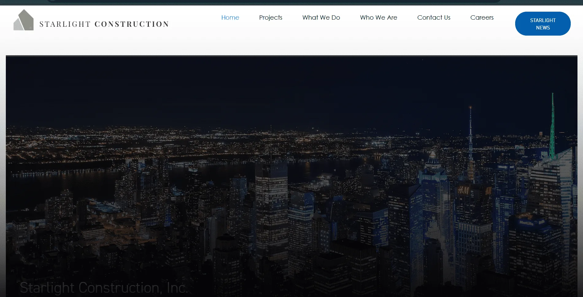 Screenshot of Starlight Construction - Construction Services project by Ramedia